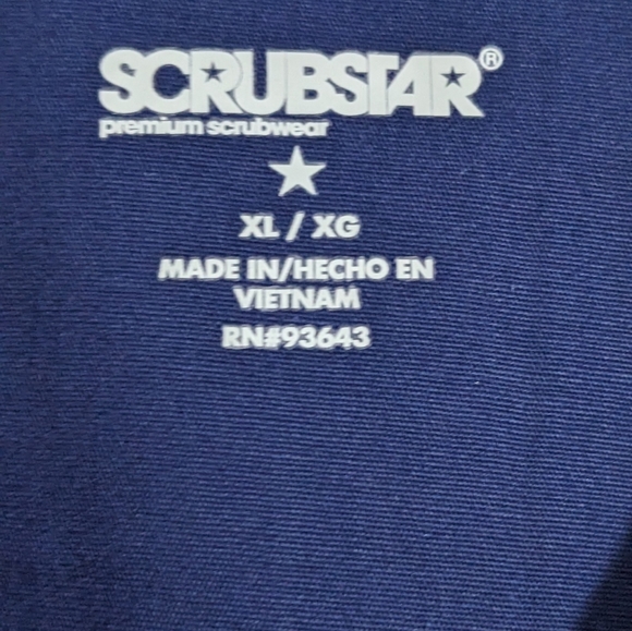 ScrubStar Women's Blue Soft Stretch V Neck Scrub Top, Size XLarge, New With Tag - Picture 3 of 3